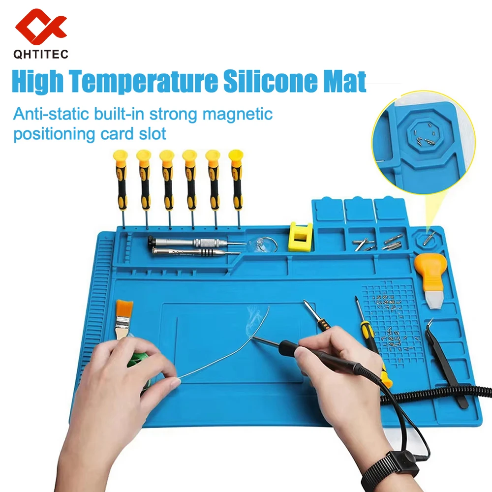 Antistatic Soldering Mat ESD Heat Resistant Insulation Work Mat Soldering Station Kit Silicone Repair Pad Maintenance Platform