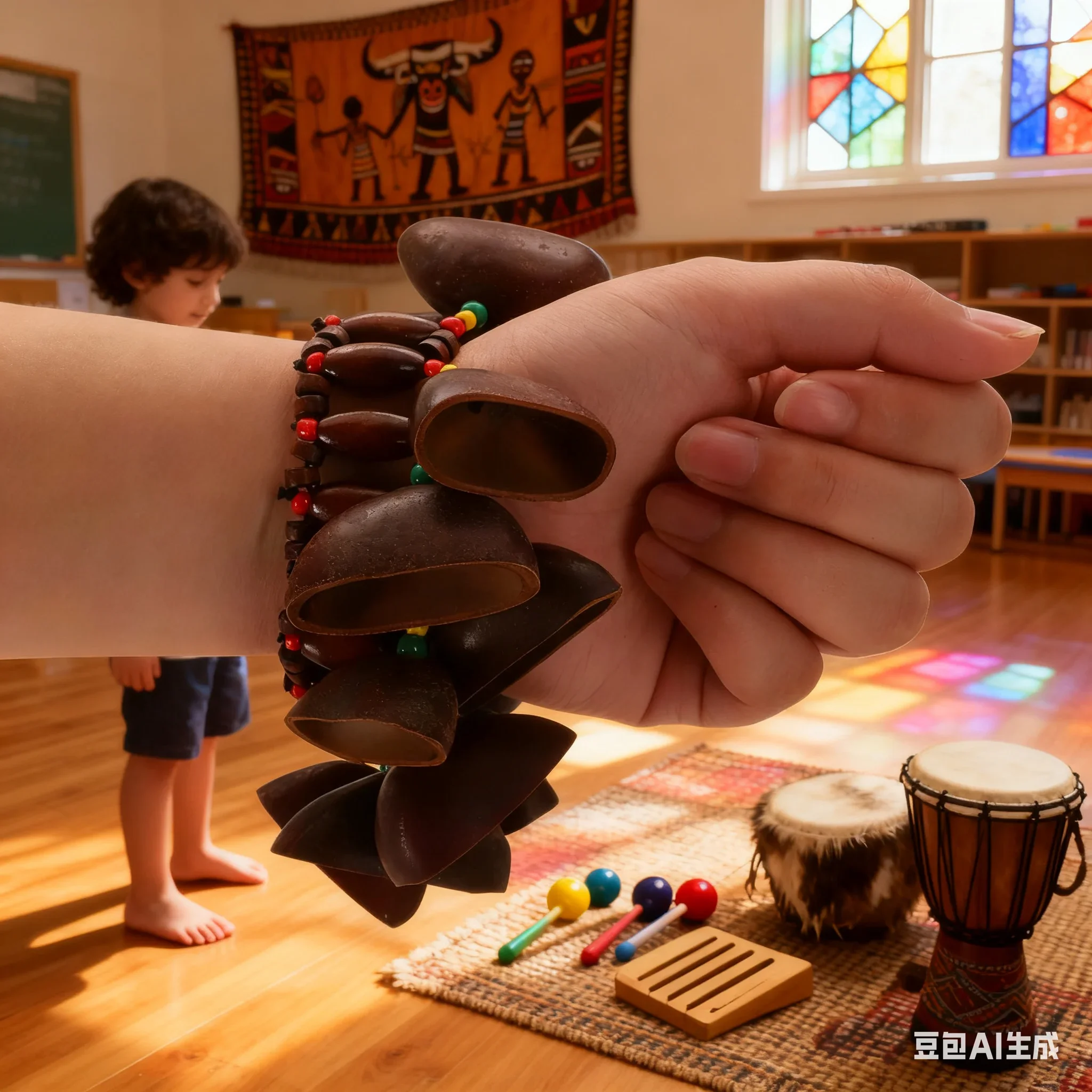 

Nuts Shell Bracelet African Rattles Natural Ornaments Hand Bells Dora Nut Handbell Wrist Rattle Accompaniment Musical Instrument