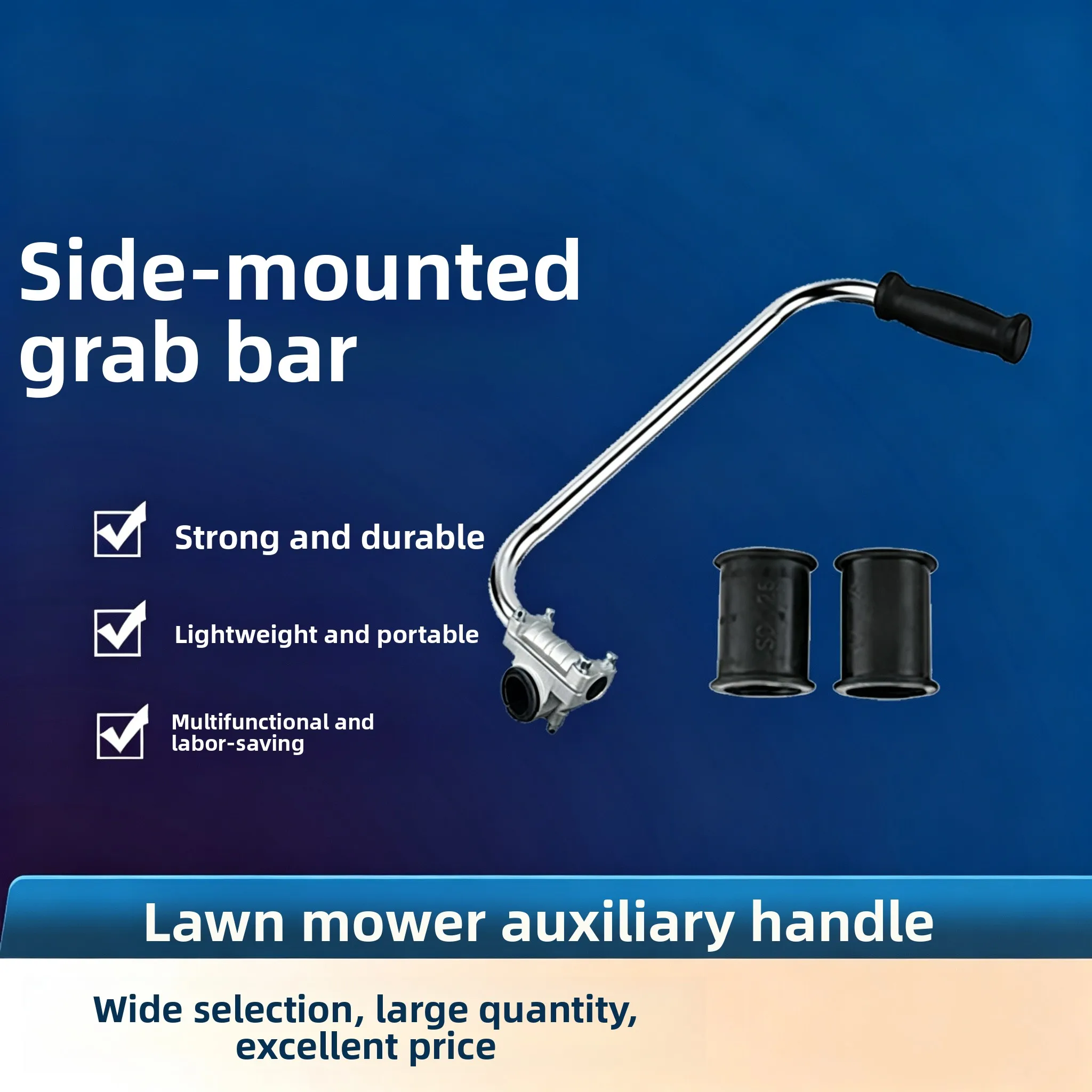 Side Mount Auxiliary Handle for Grass Trimmer, Portable Labor-Saving Multifunctional Garden Tool Replacement Grip