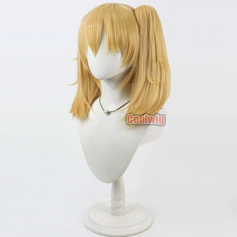 Coolwig الاصطناعية الشعر Grok Ani تأثيري الباروكات الظاهري YouTuber Grok Ani 35 سنتيمتر قصيرة مستقيم شقراء ذيل حصان شعر مستعار مقاومة للحرارة