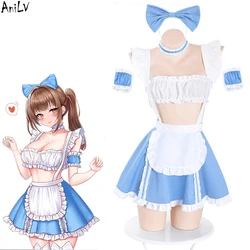 AniLV New Anime Girl Maid Unifrom Women Coffee Cake Maid Clerk Outfits Costumes Cosplay