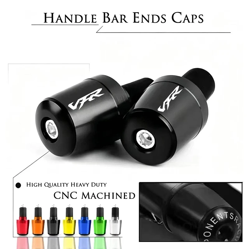 VFR Motorcycle CNC Handlebar Grips Handle Bar Cap End Plugs For HONDA VFR 800 1200x VFR800 VFR800X VFR800F VFR1200x Crosstourer