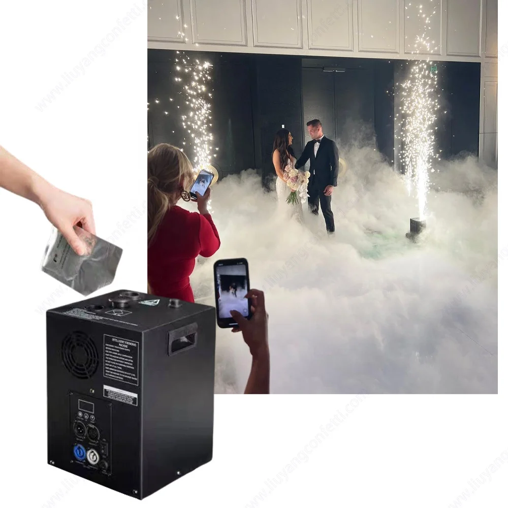 600W Mini Cold Spark Machine Wedding Cold Firework Machine For Party Disco Show Wedding 360 Photo Booth Accessories