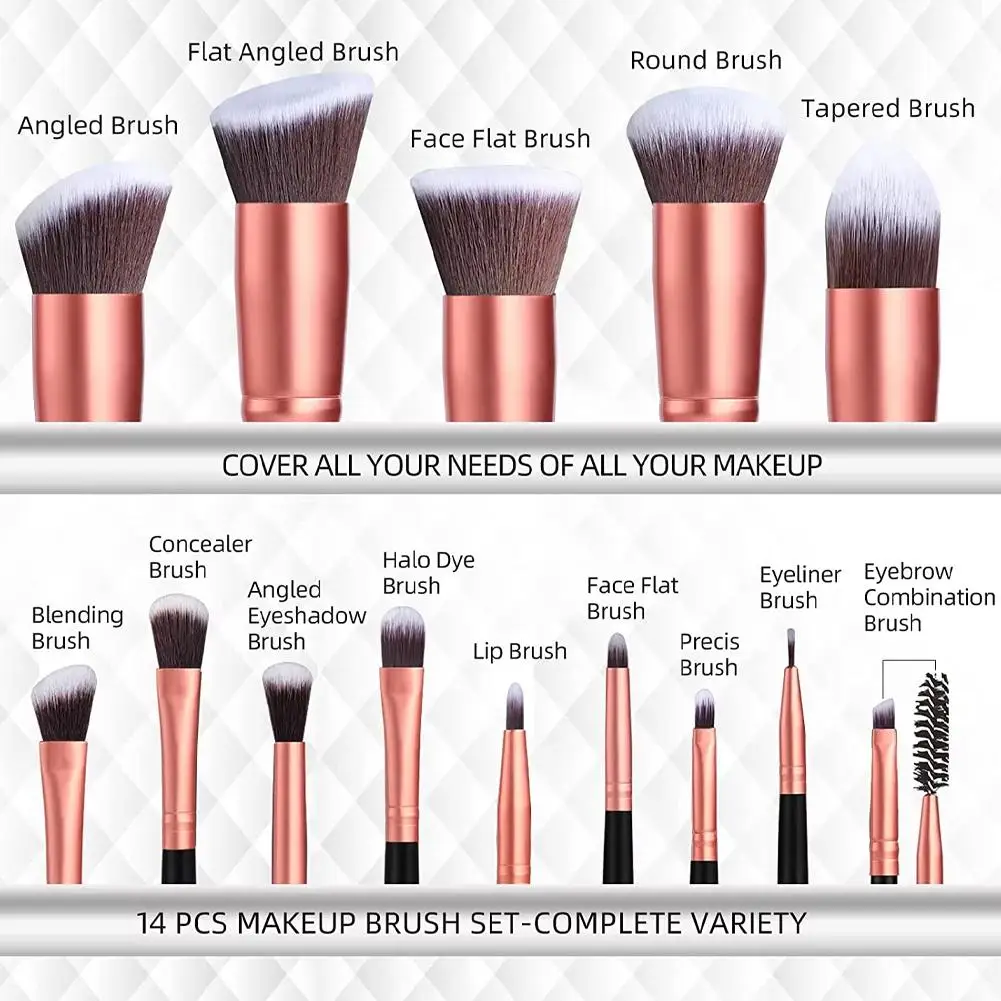 Makeup Brush Set Professional Natural Hair Brushes Makeup Set Travel Make Up Brushes Set With Case 16 Wood Handle Makeup Brushes