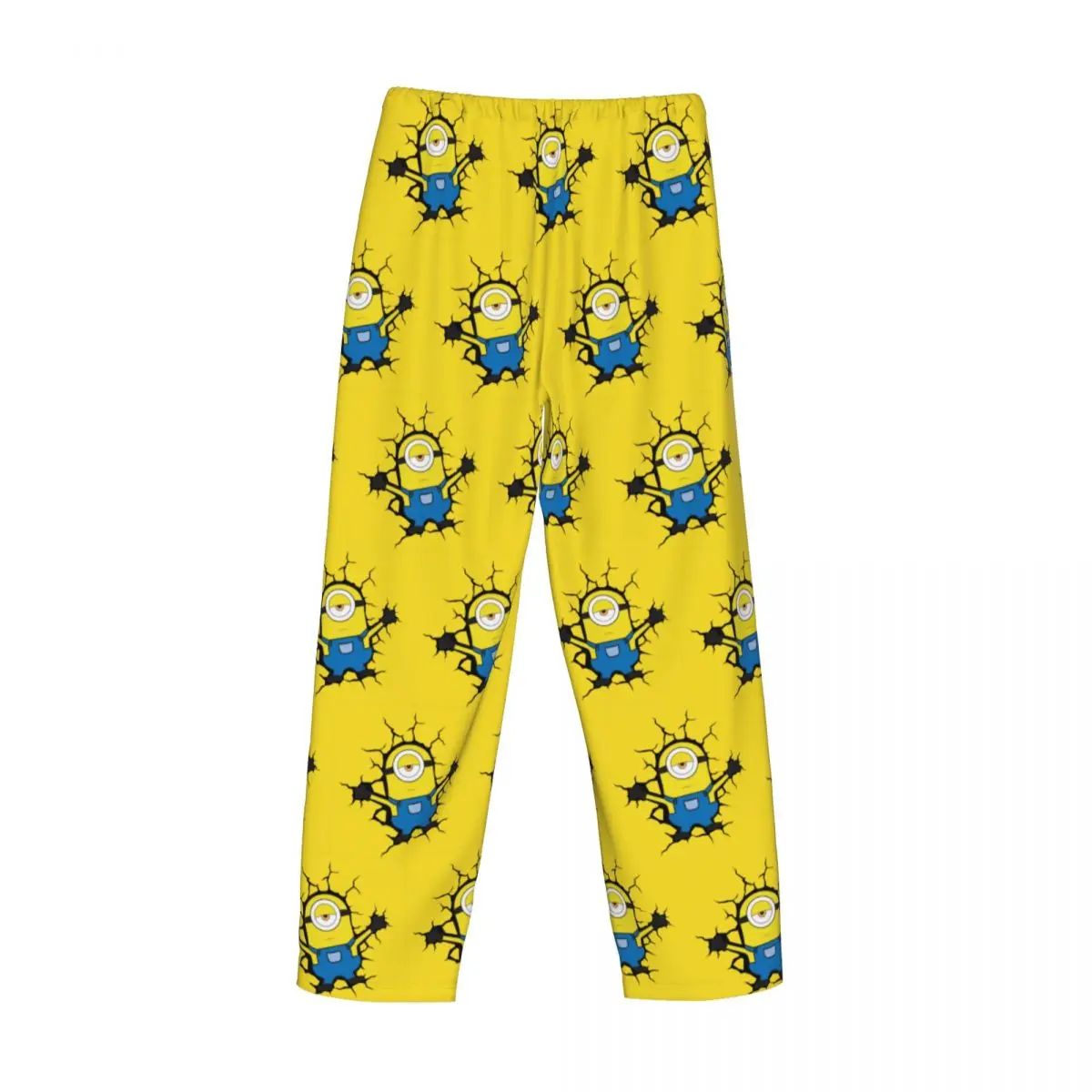 Pantalones de pijama de dibujos animados M-Minions con estampado personalizado para hombres, pantalones de dormir con bolsillos