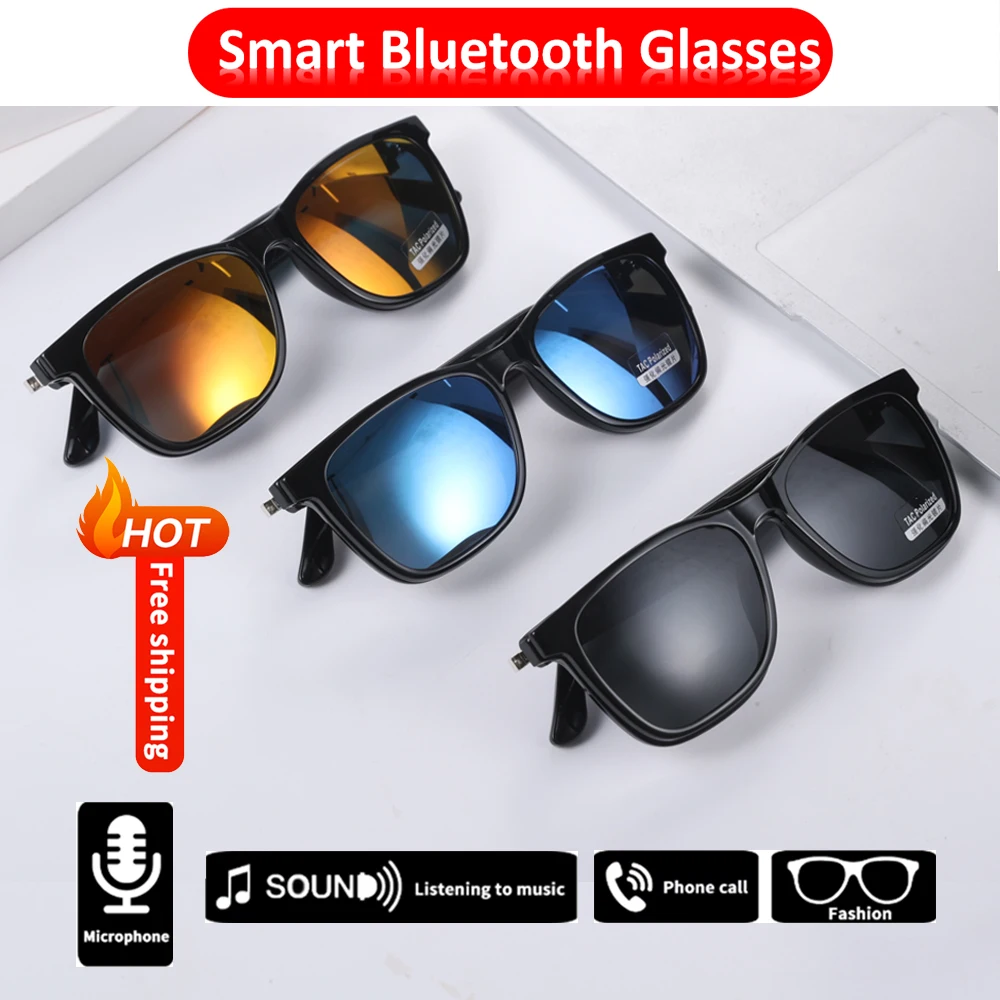 Smart Bluetooth Sunglasses Magnetic Double Lens Audio Sun Glasses Anti Blue Light Open Ear Music Hands Free Calling Holiday Gift