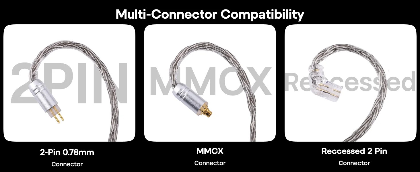 Tripowin Zonie 2 Meter 16 Kerne versilbertes Kabel SPC Kopfhörerkabel QDC MMCX 2 PIN für 7 Hz Null – Detail 3