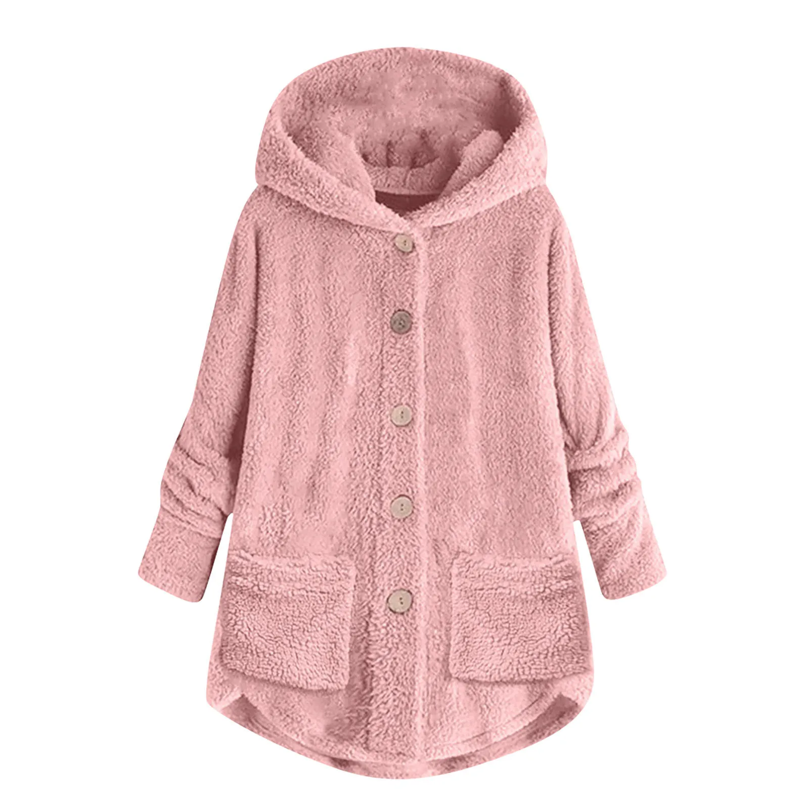 Women\'s Coat Winter Coat Fashion Plush Pocket Irregular Long Sleeve Keep Cat Ears Warm Coat