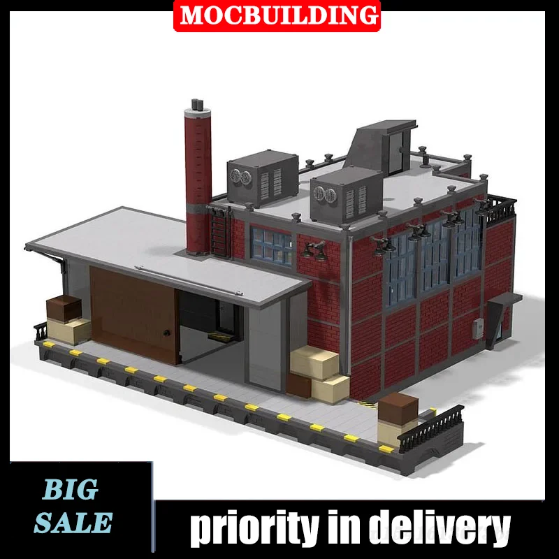 MOC City Street View Building Warehouse Model Assembly Building Block Industrial Chemical Plant Collection Series Toy Gifts