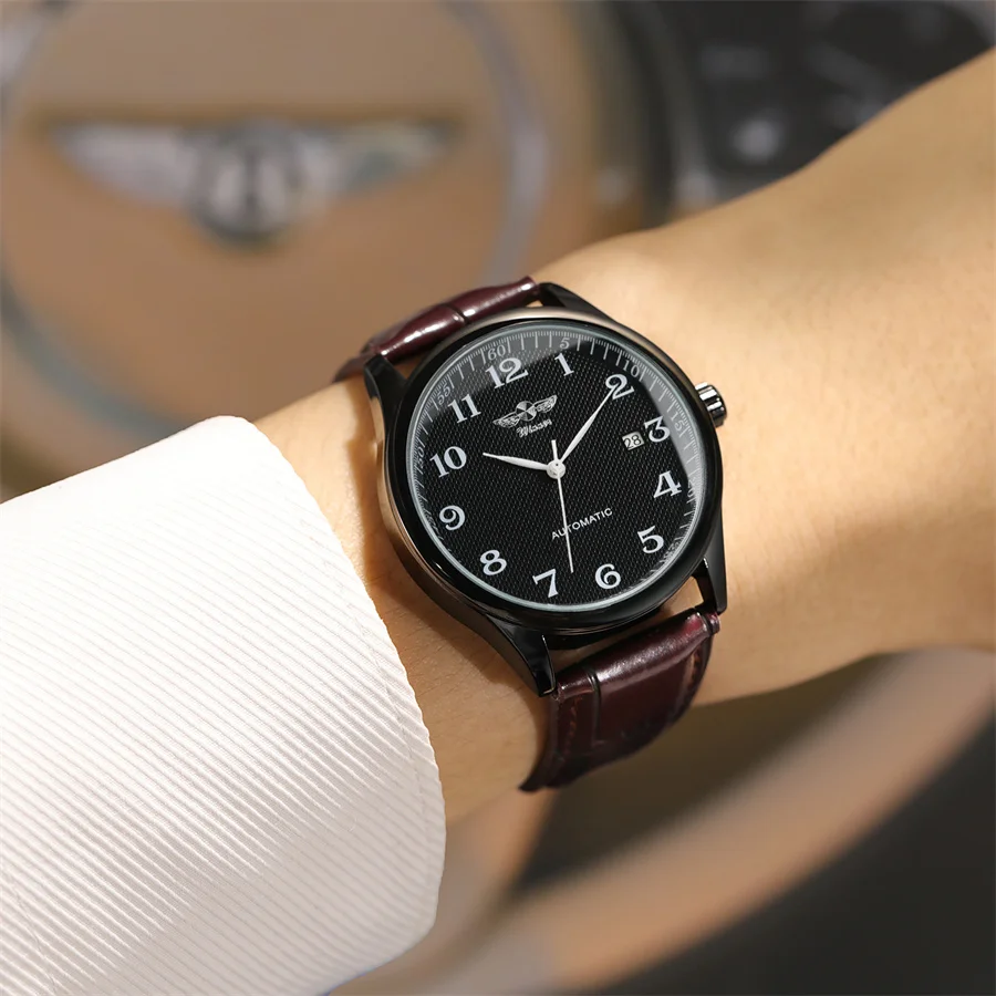 Winner 458A New arrived Men\'s Mechanical Watches Luxury Automatic Watch For Men 2024 New Wrist watch Leather/steel strap