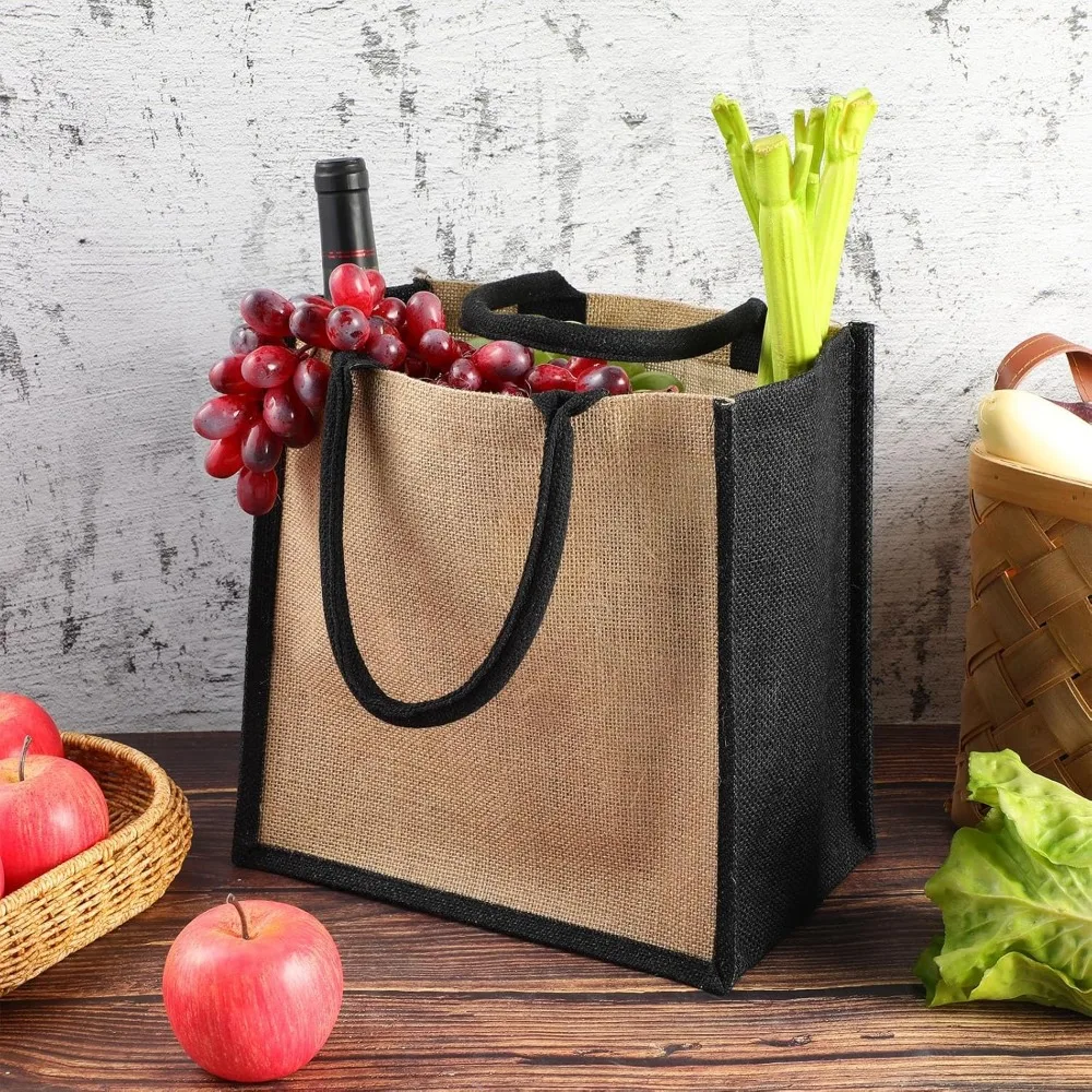 أكياس الجوت القابلة لإعادة الاستخدام، 12 عبوة، 12 × 12 × 7.7 بوصة، هدايا وصيفة العروس صديقة للبيئة لحفلات الزفاف والتسوق ومشاريع DIY #5