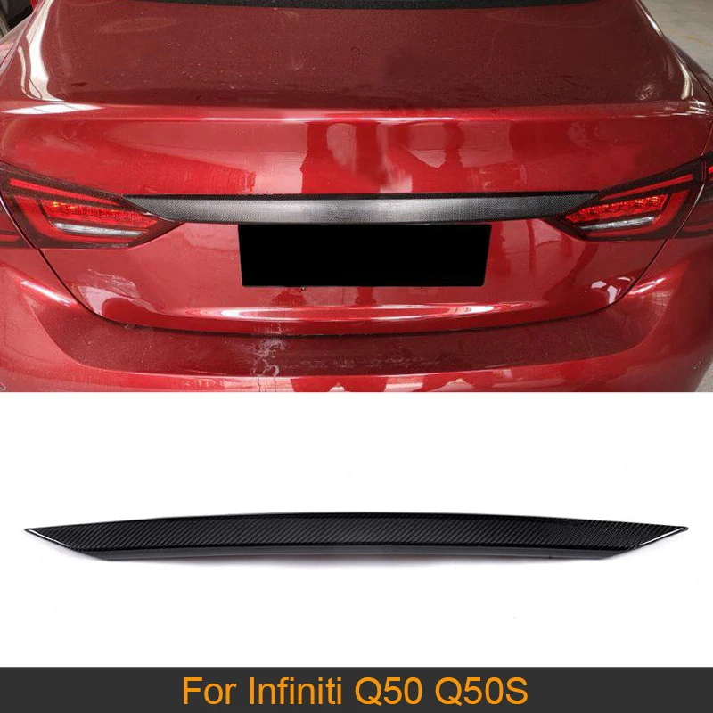 Car Rear Trunk Trims For Infiniti Q50 Q50S 2018 Carbon Fiber Rear Trunk Lip Tailgage Door Trim Protector