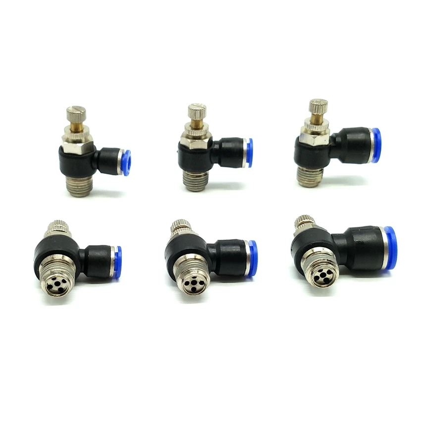 1lot Pneumatic Fittings  SL6-2 SL8-2 SL10-2 SL12-2 Pneumatic Air Fitting Throttle valve  Air Speed Control