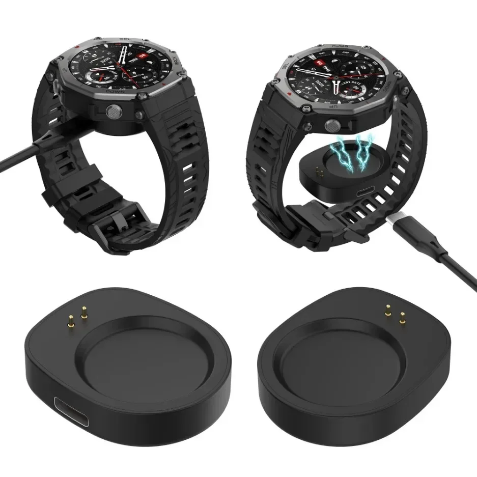 Wireless Charger For Amazfit Balance 2 3 T-Rex 3 Pro Bip Active Max Helio Strap Cheetah 2 Ultra Watch Charging Adapter Dock