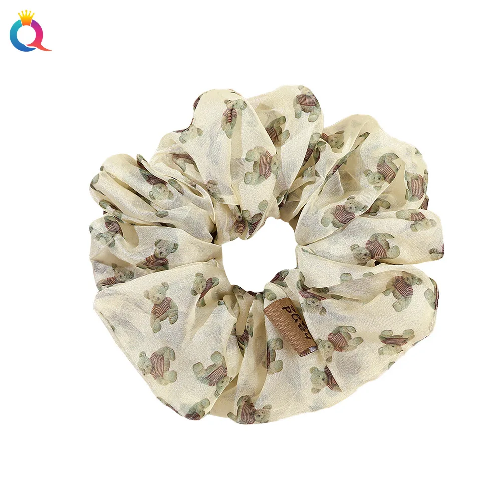 特大シフォン糸ソーセージヘアリングプレミアム感ヘッドバンドネクタイヘアロープレザーバンドソーセージリングヘアアクセサリー