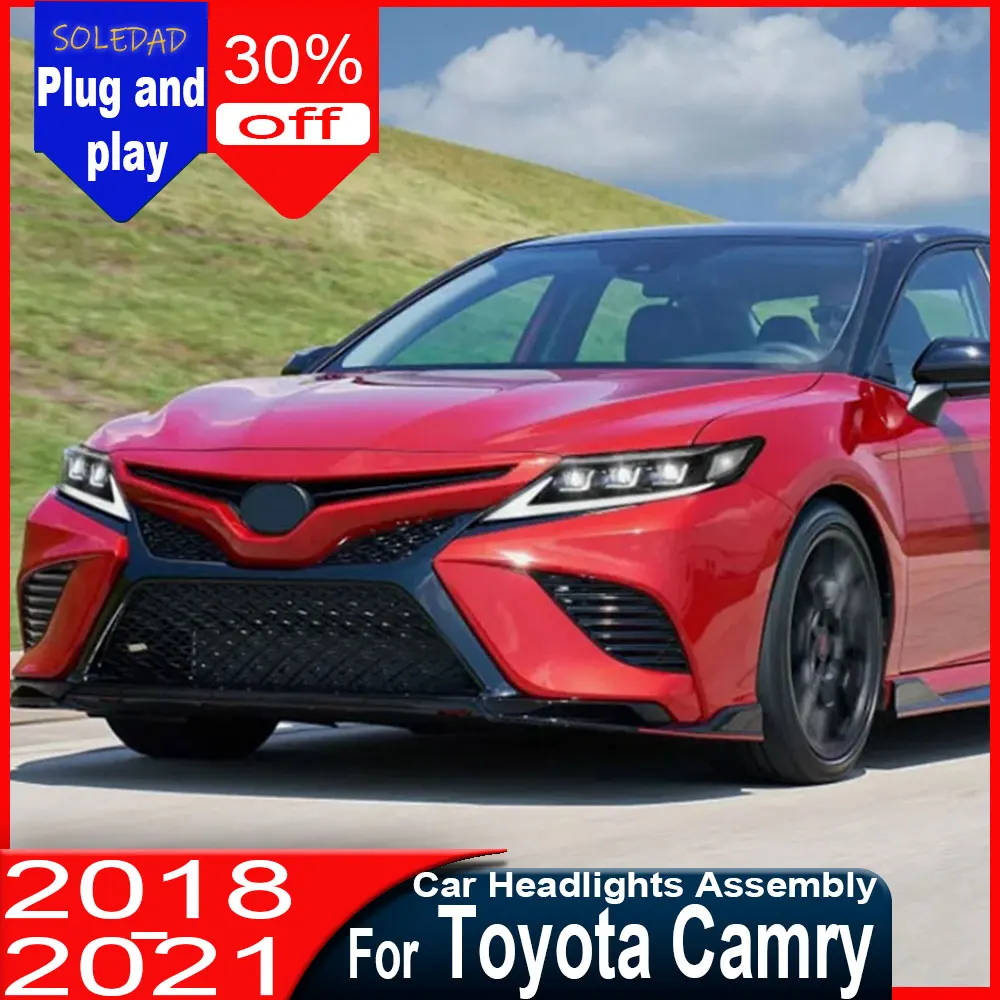Car LED Headlights For Toyota Camry 2018-2023 Front Light DRL Head Lamp Turn Signal Dynamic LED Projector Lens Car Accessories