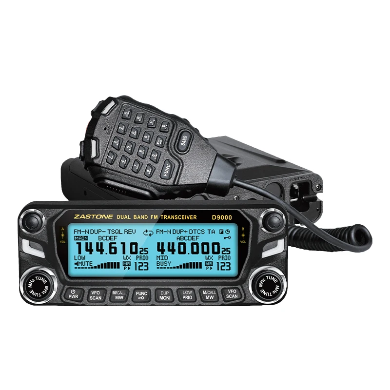 ZASTONE D9000 Car Walkie Talkie Dual Band 50W Air Band Two Way Radio with Split Panel Mobile Radio