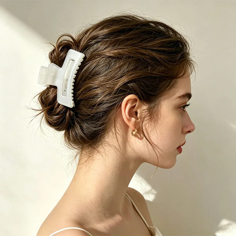 6pcs/set Elegant Transparent Frosted Rectangle Hair Claw For Women Girl Sweet Hair Ornament Claw Clip Hair Clip Hair Accessories