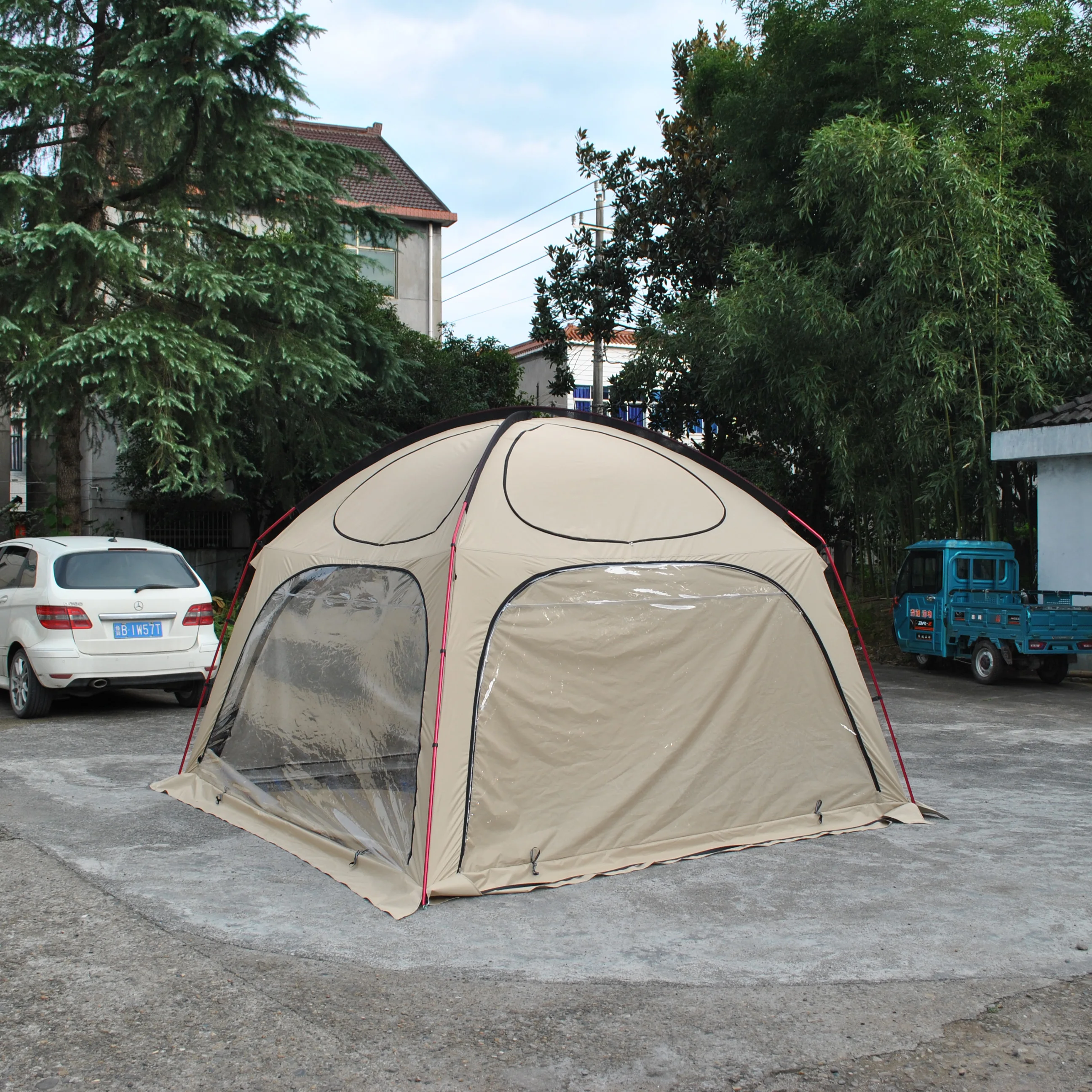 

Premium 6-person transparent tent, 6-person family tent PVC tent, 6-person luxury tent, large dome tent with 4 doors