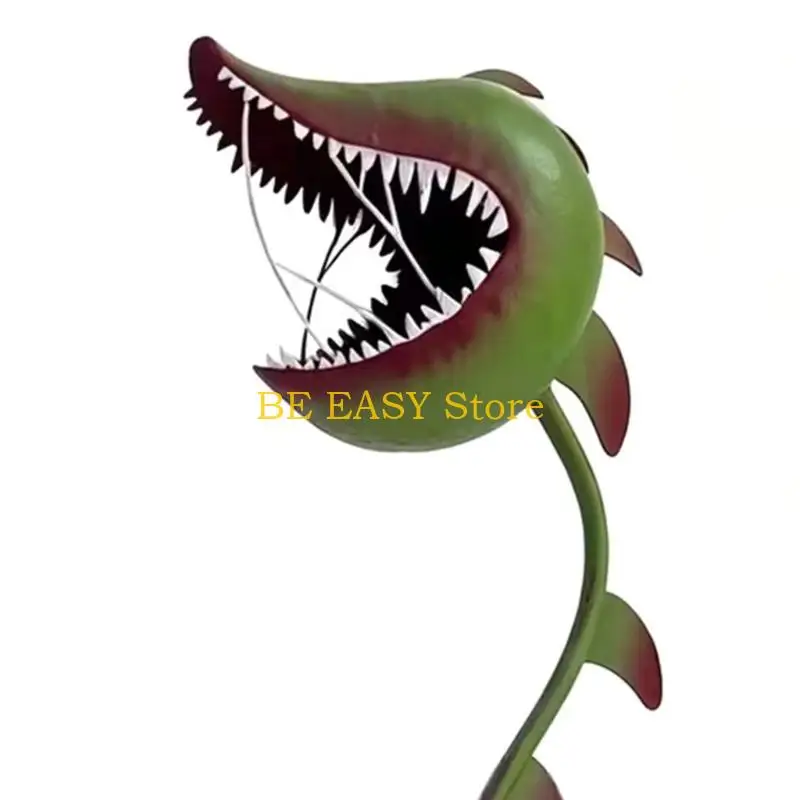 E28F Whimsical Iron Painted Carnivorous Plant Stake Monsters Flower Ground Stake