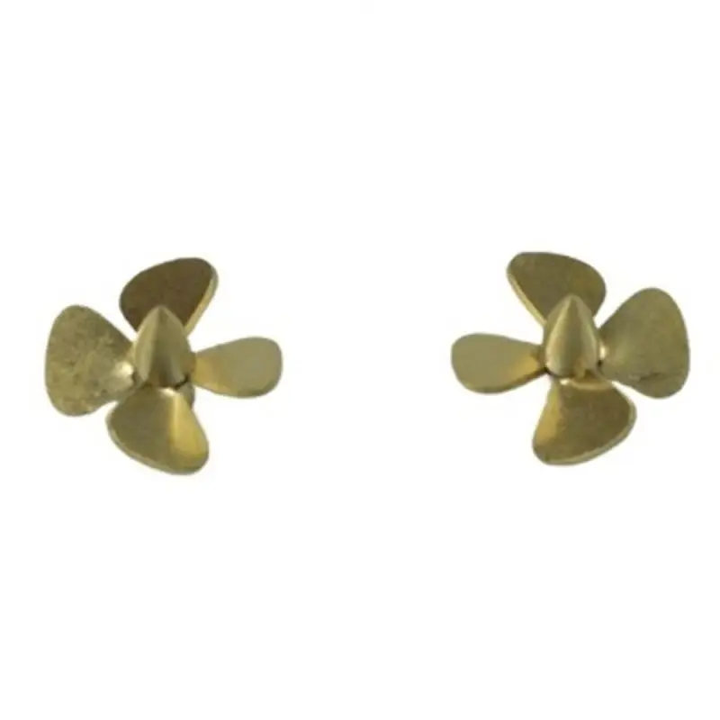 13mm 4-Blade Copper Propeller Set RC Boat 1/350 Scale L/R 1mm Shaft 2PCS