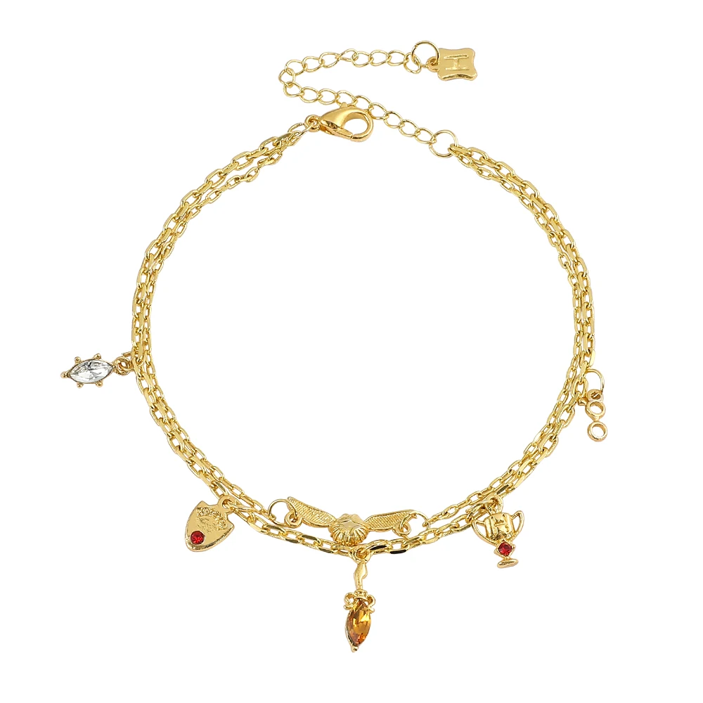 Pulsera de cerniña dorada, joyería de película de Potter, colgante de cristal, Cosplay para hombres y mujeres, joyería llamativa