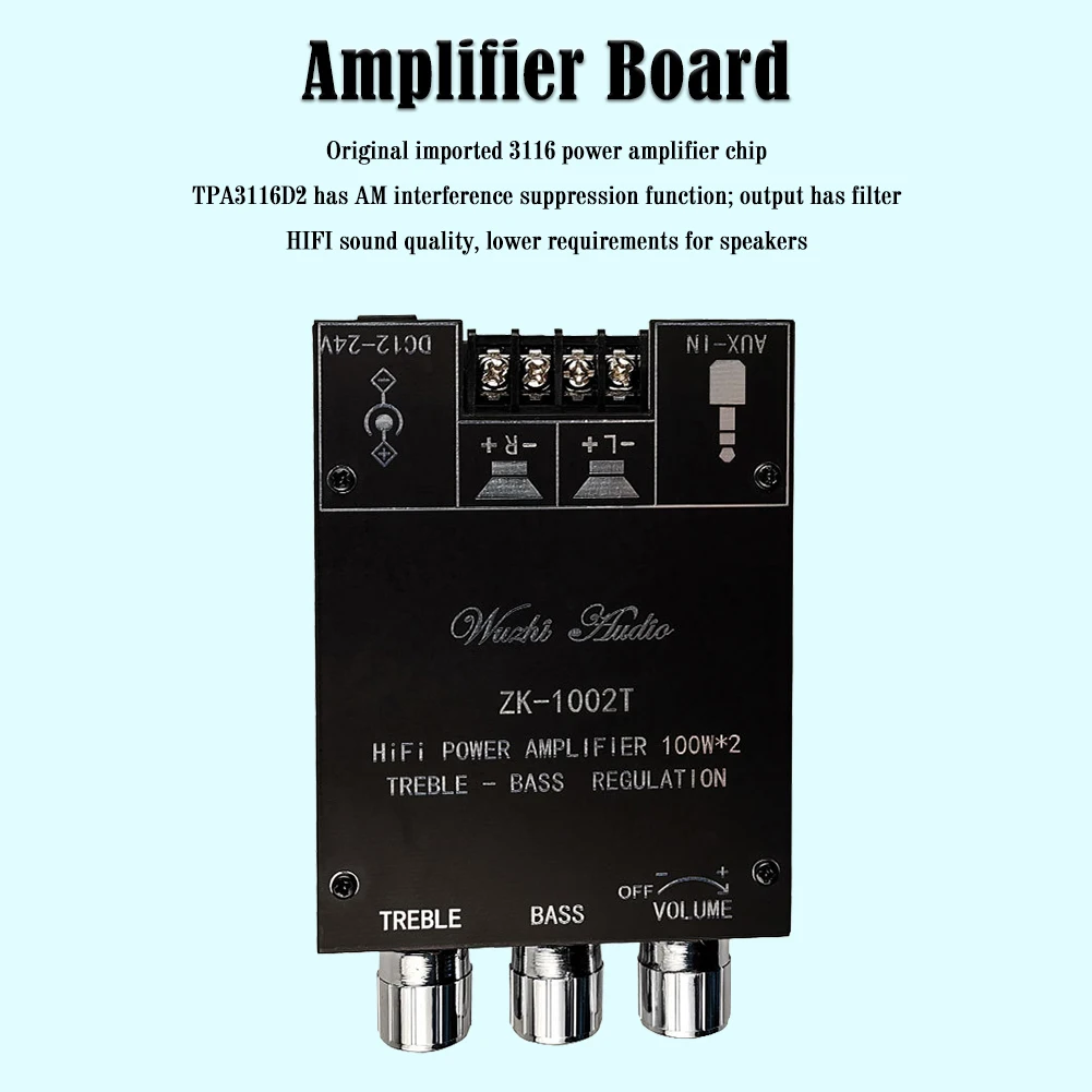 ZK-1002T Bluetooth-Compatible HIFI 2.0 Channel Amplifier Stereo Speaker Boards