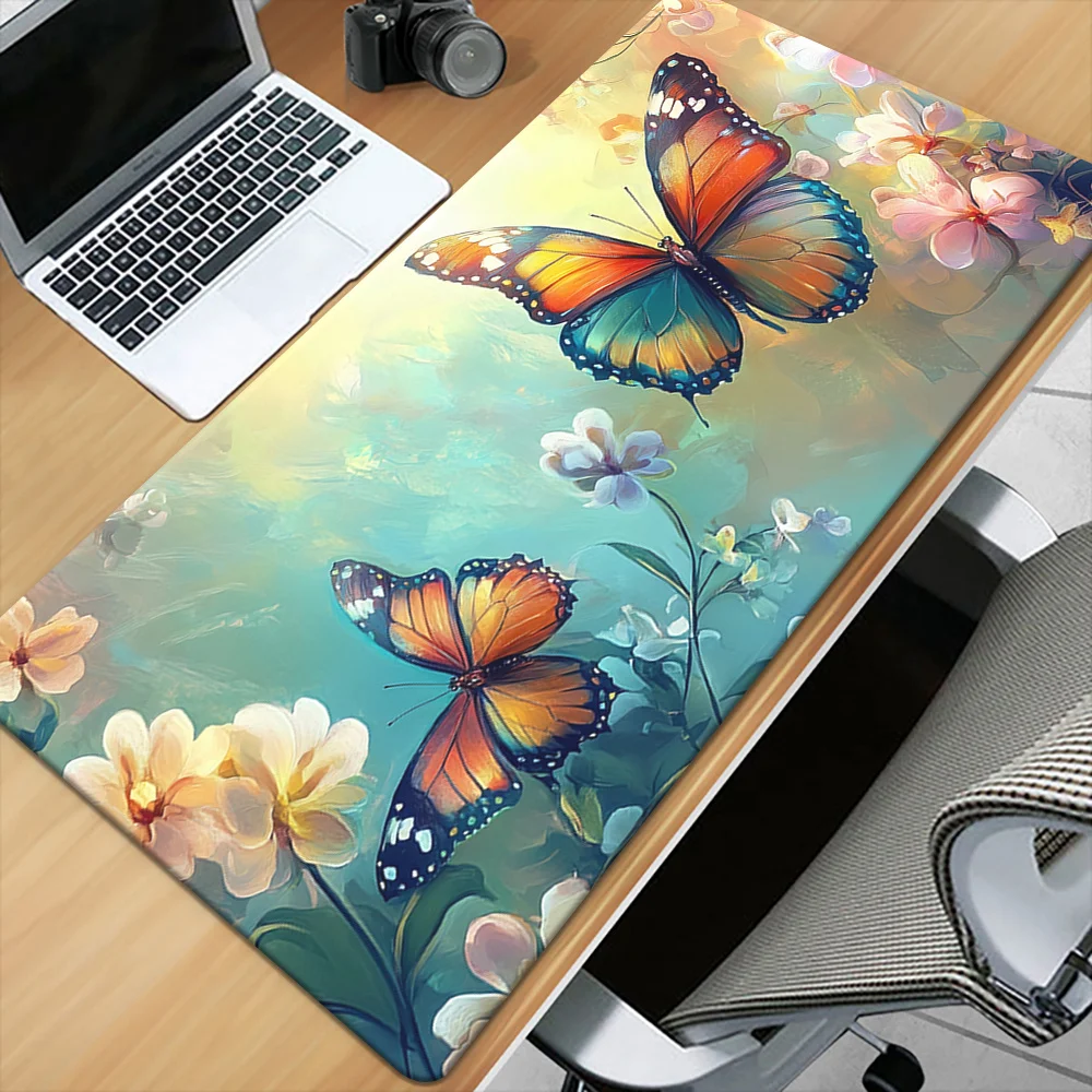 1pc of Butterfly Artwork Mousepad, Gaming Keyboard Accessories Mouse Mat, Desk Mat for Office Computer PC Gamers, Rubber Waterpr