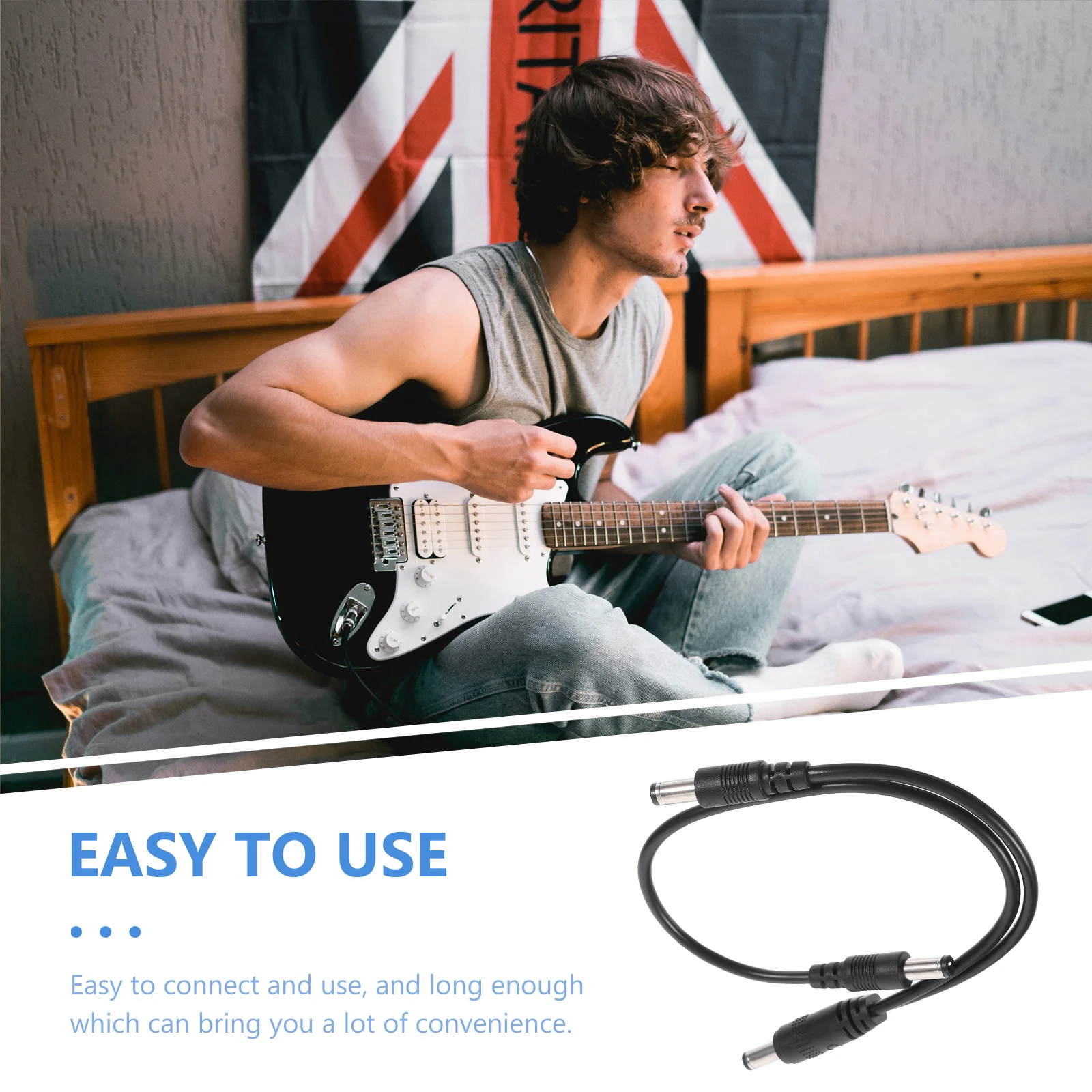

2 Pcs Voltage Boost Cable for Musical Instruments PVC Metal Effector Accessory Compatible Bass Electric Guitar Keyboards Car
