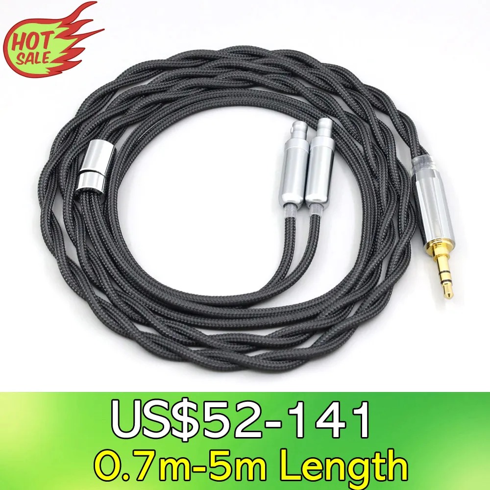 

LN008287 Nylon 99% Pure Silver Palladium Graphene Gold Shield Cable For Sennheiser HD800 HD800s HD820s HD820 Dharma D1000