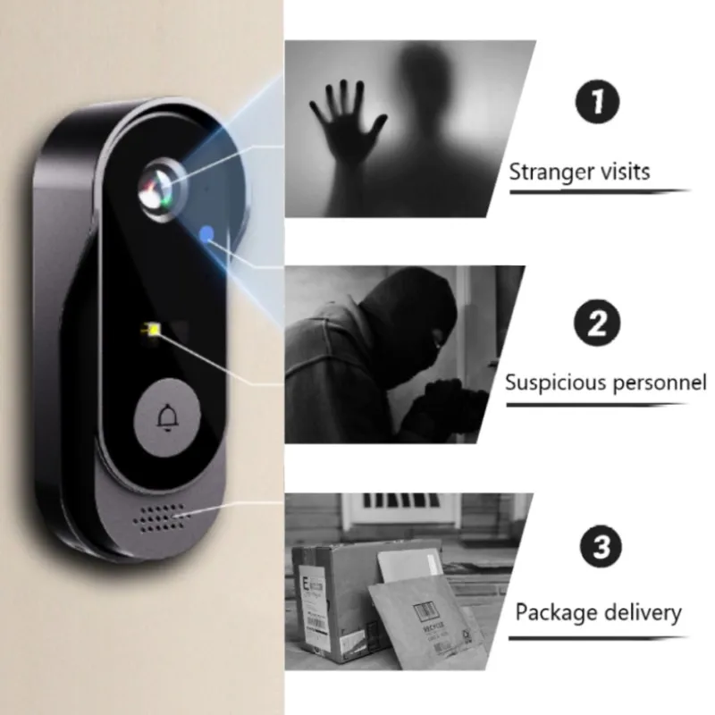 Smart Visual Doorbell With Camera Wireless Video Doorbell WIFI HD Outdoor Phone Door Bell Camera Security Video Voice Intercom