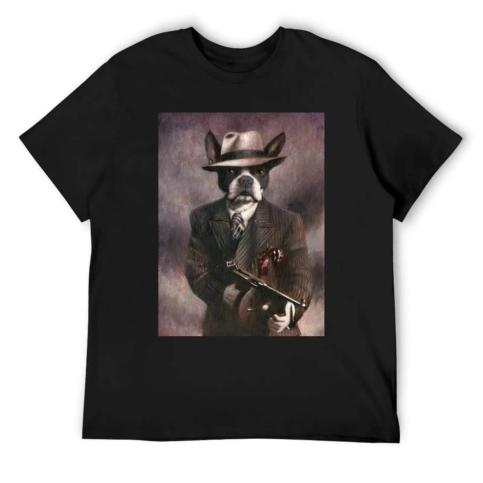 

Boston Terrier Gangster T-Shirt summer tops summer top funny shirt cotton summer shirt sweat shirts, men
