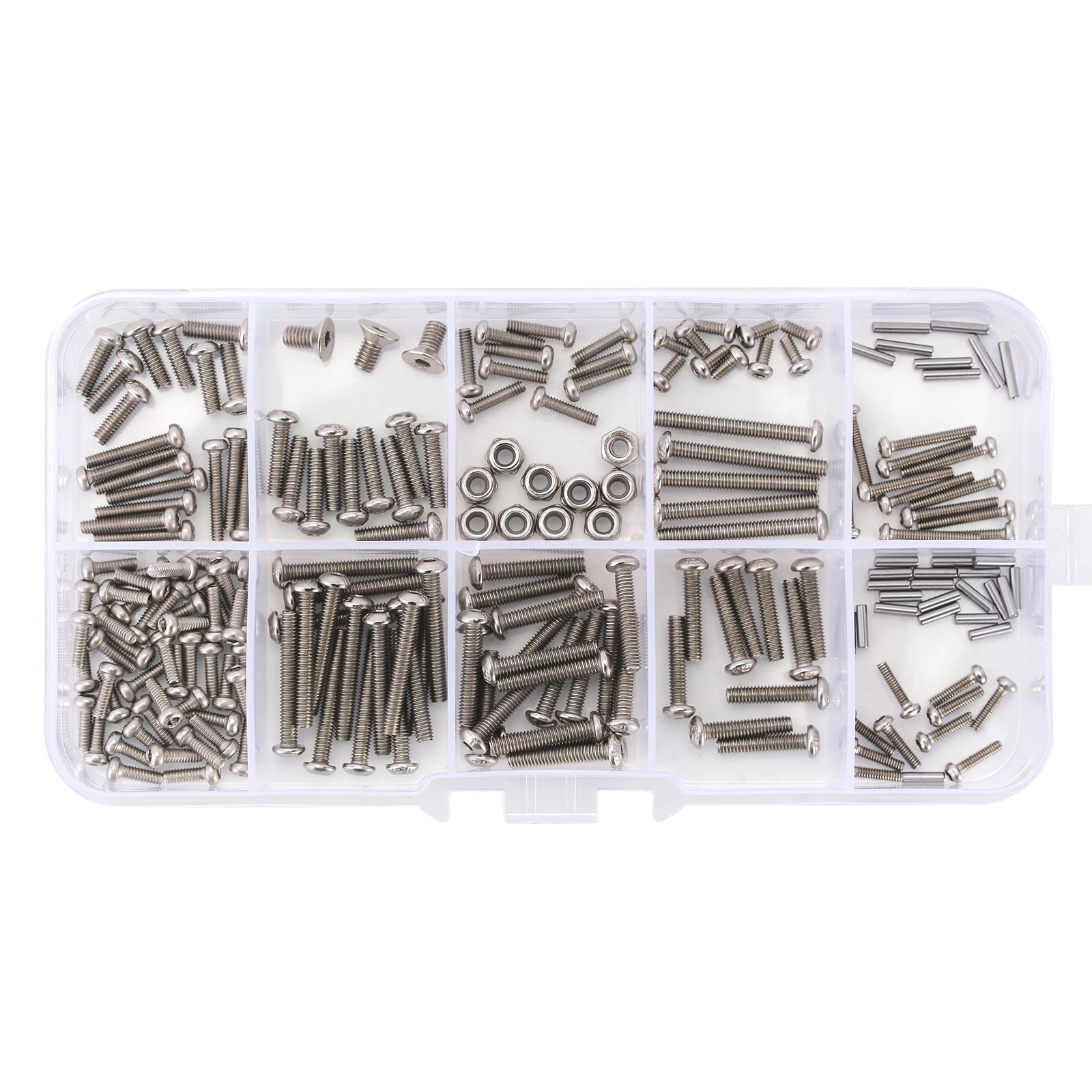 INJORA M1.6 M2 M2.5 Grade 12.9 Stainless Steel Hex Screws Nuts Hardware Kit for 1/18 RC Crawler TRX4M (4M-15)