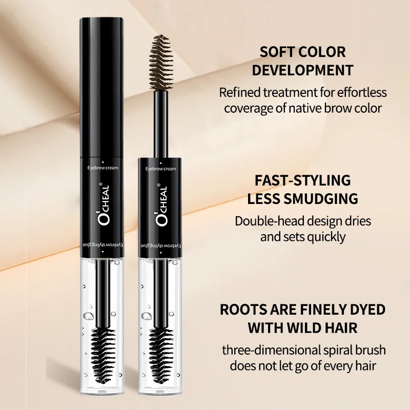 Eyebrows double head dyed eyebrows long-lasting setting liquid non-smudging waterproof and sweat-proof eyebrow dye cream