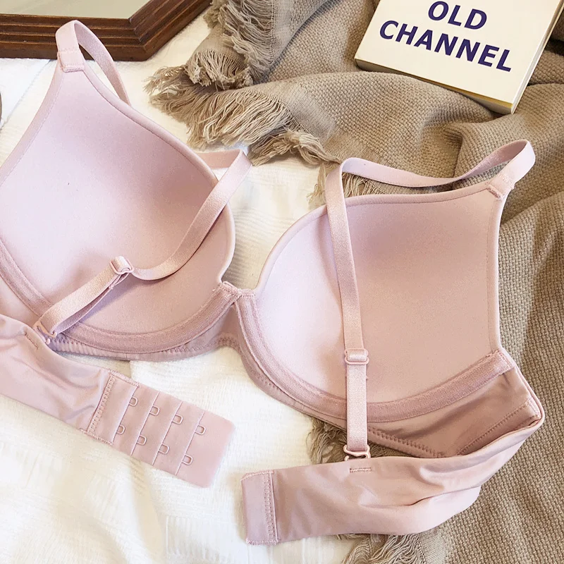 Nahtlose Unterwäsche für Frauen plus Größe BH sexy tief v Push-up Büstenhalter solide drahtlose bequeme 85 90 c d e Tasse Dessous – Detail 15