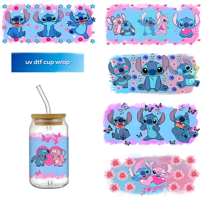 Autocollants Funko pour tasses en verre à motifs LOVE, étiquettes adhésives UV DTF longue durée, kits d'autocollants DIY pour articles de boisson