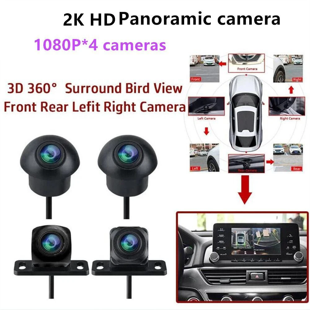 AHD 1080P 3D 360 °   Panorama-Autokamera Rundumansicht Rechts/Links/Vorne/Hinten Kamera für Android Auto Radio WDR-Technologie