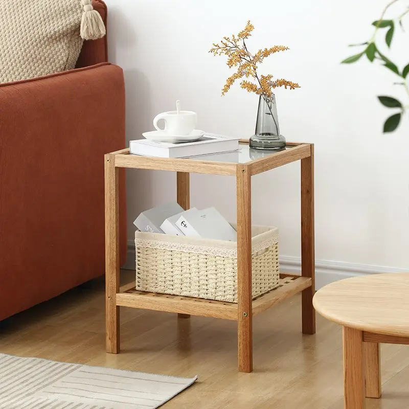 For Living Room Center Coffee Table Tea Table Sofa Side Desk Storage Shelf Corner Table Casual Modern