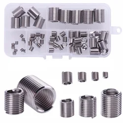 60pcs 304 Stainless Steel Helicoil Thread Repair Kit M3 M4 M5 M6 M8 M10 M12 2D Threaded Insert Tool Assortment Kit