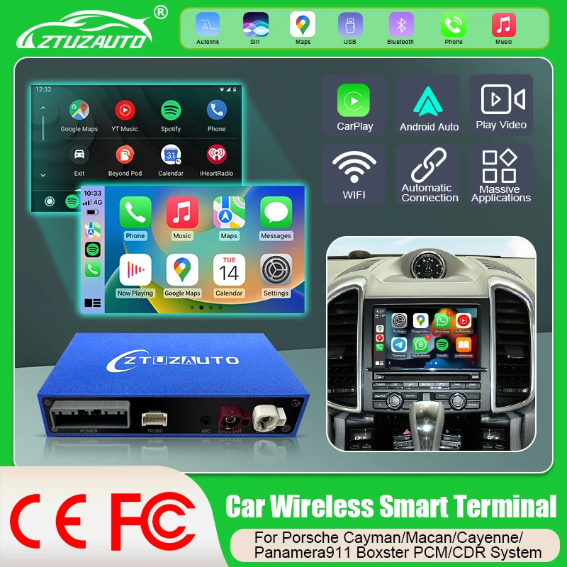 Wireless Carplay Module For Porsche/Panamera/Cayenne/Macan/Cayman/Boxster 911 PCM/CDR Android Auto AI Box Version 2 Multimedia