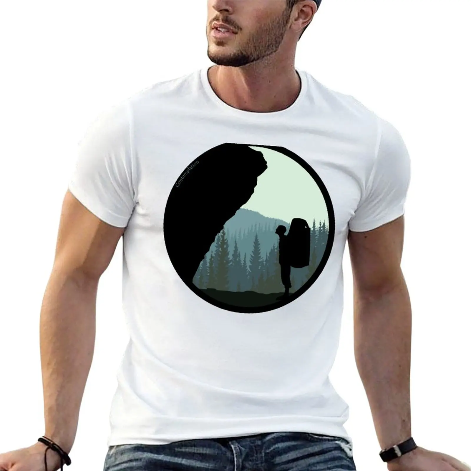 T-shirt Contemplation Bouldering Art pour homme, 100% coton, t-shirt graphique pour homme, t-shirts avec imprimés