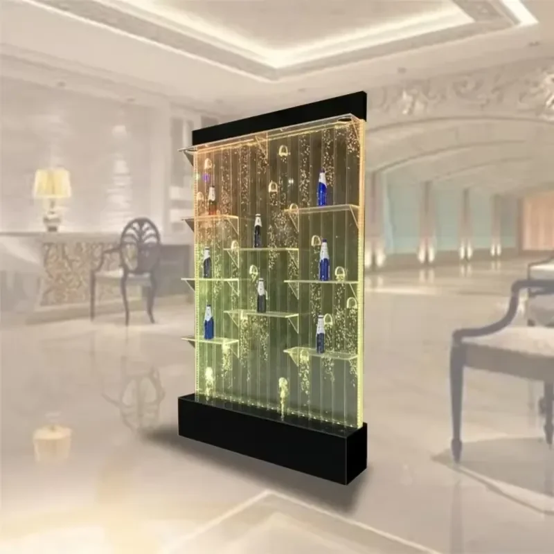 2026Corner Wine Display Cabinet LED Whiskey Bar Cabinet Water Rack Furniture Storage
