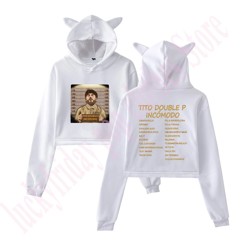 Felpe con cappuccio ritagliate Tito Double P Cat Incomodo Album Merch Maniche lunghe unisex Dolce streetwear11