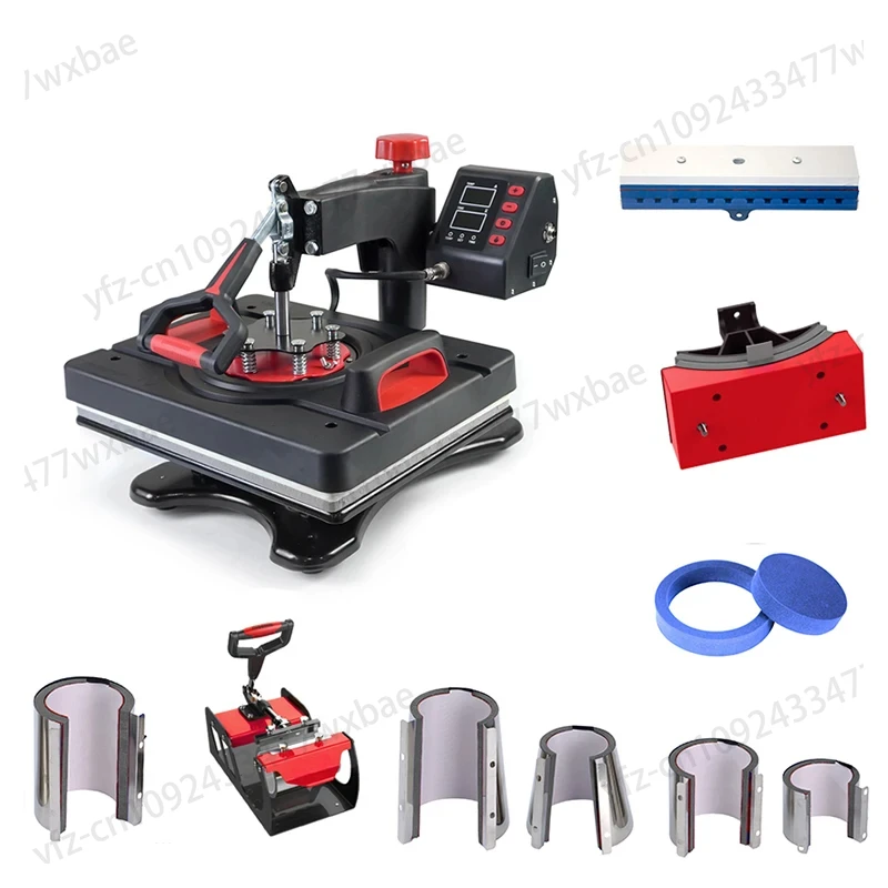 Upgrade The Multifunctional 8 In 1 Heat Stamping Machine Shaking Head Printing Equipment Cup Toaster T-shirt Transfer Machine