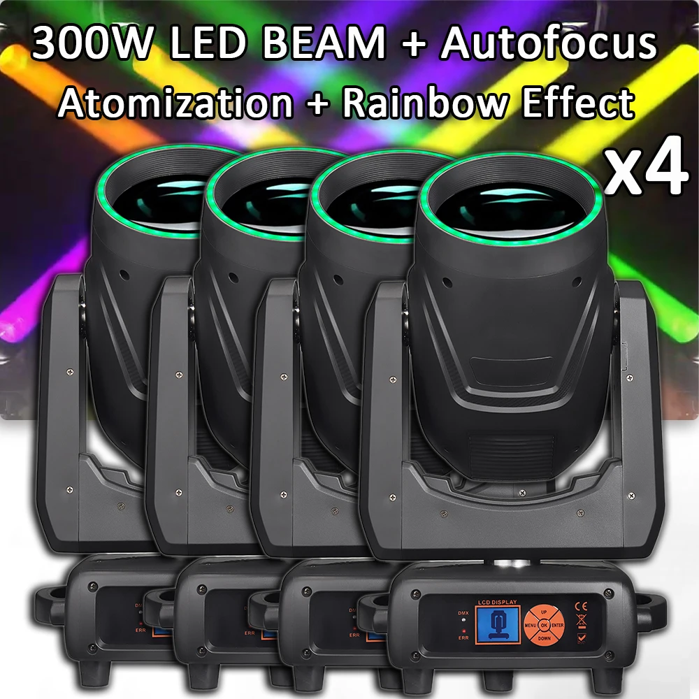 4 قطعة/الوحدة Led وحدة 300 واط شعاع غسل بقعة BSW مع الانحلال CMY CTO تتحرك رئيس ضوء ل DJ ديسكو حفلة المرحلة تأثير الضوء