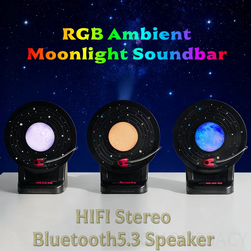 

Портативная колонка Ambient Moonlight Soundbar в винтажном стиле, Bluetooth 5.3, ретро-дизайн, беспроводной стерео-плеер с поддержкой TF-карт и AUX