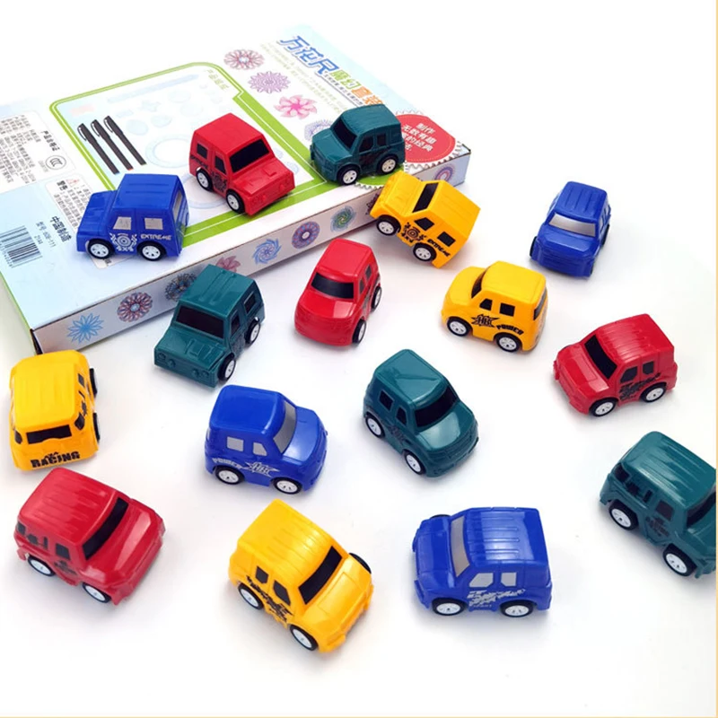 2 Stück neue Kinder Puzzle Spielzeug kreative Kunststoff Mini Süßigkeiten Farbe zurückziehen Auto Spielzeug Modell Trägheit Auto Spielzeug Jungen Geschenke