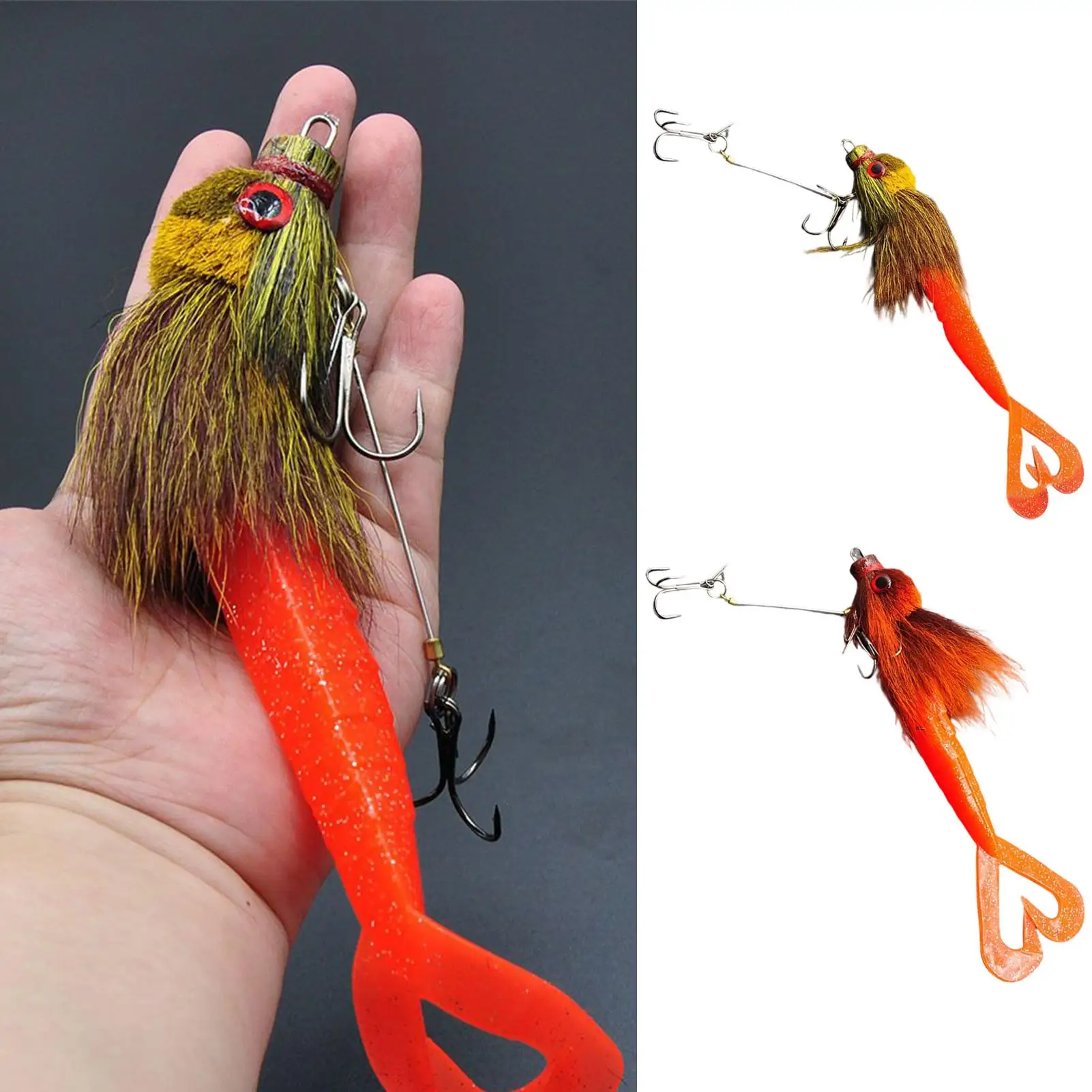 

22 см окунь Swimbaits шарнирная мягкая приманка 3D дизайн волос в глазах искусственная приманка рыболовные снасти для пресноводной соленой воды лосось мускусная приманка