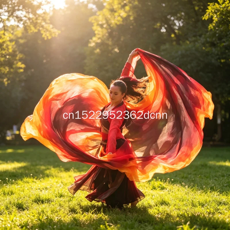 New Belly Dance Scarf Silk Veils Bellydance Veil Shawls Women Light Hand Thrown Scarf Shawl Gradient Veil Dance Performance