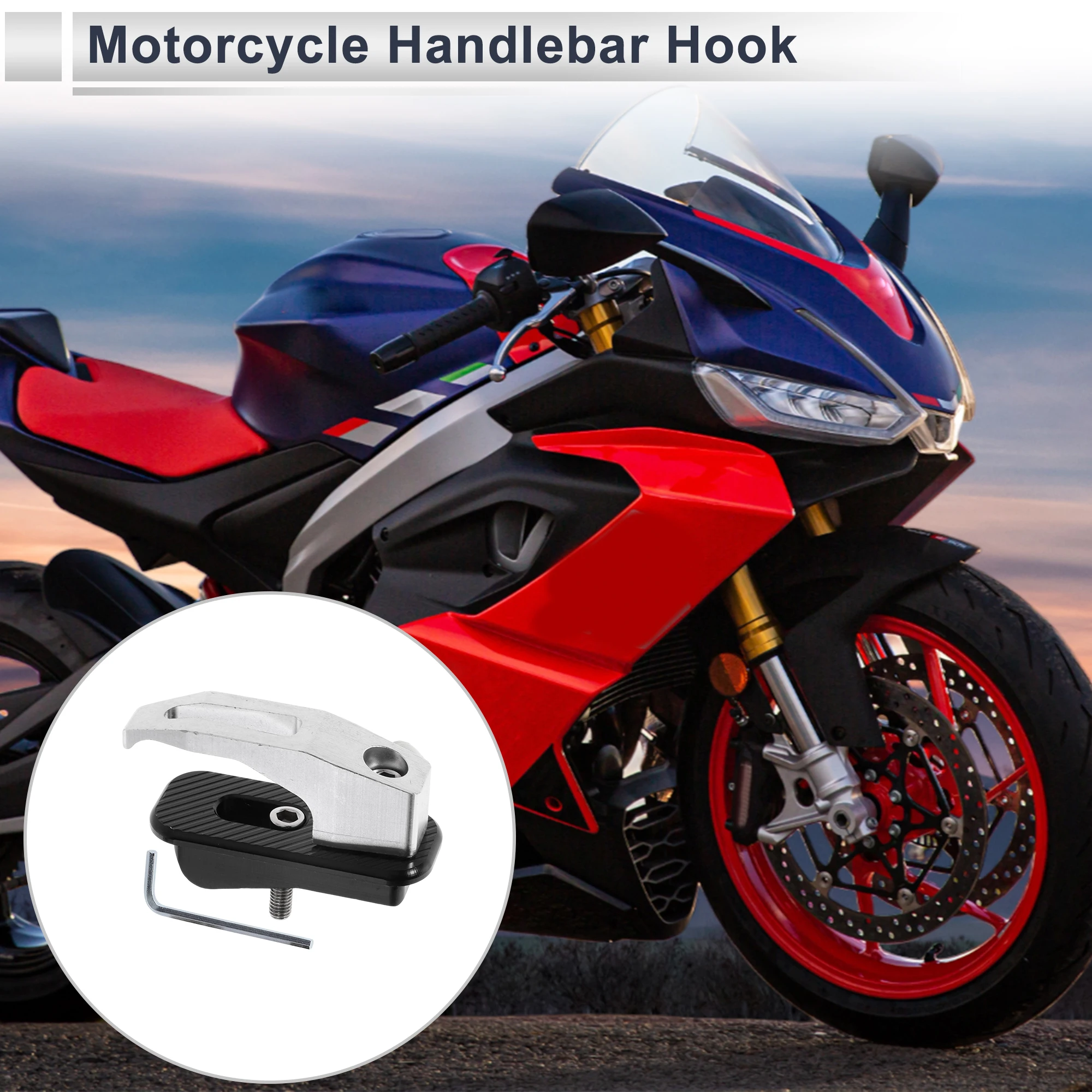 

Прямоугольный крючок для подвешивания мотоцикла Motoforti с отверстием из алюминиевого сплава, 1 комплект серебристого тона